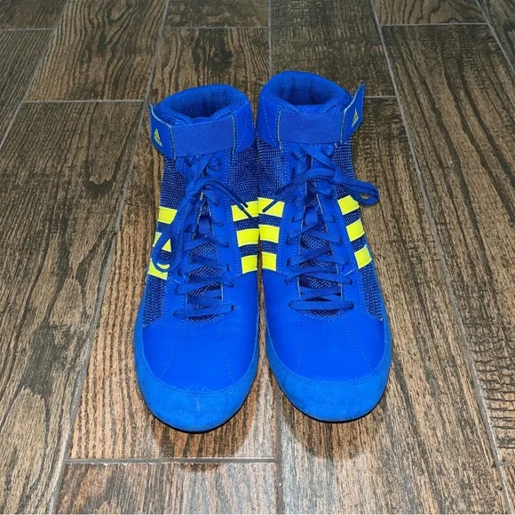 Mens Adidas HVC 2 Royal Blue - Solar Yellow Wrestling Shoes Sz. 12 - Picture 2 of 3